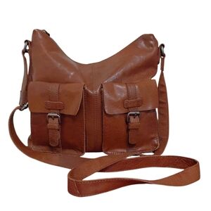 Spikes & Sparrow Brandy Leather Crossbody Messenger Shoulder Bag